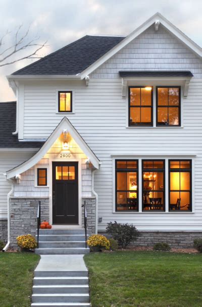 white house black trim windows